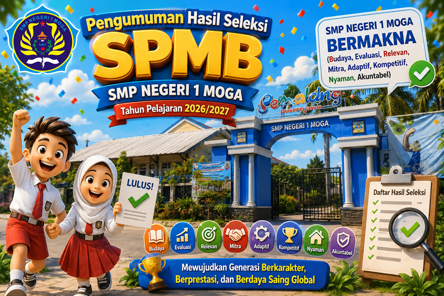 Pengumuman Hasil Seleksi SPMB SMP Negeri 1 Moga Tahun Pelajaran 2026/2027
