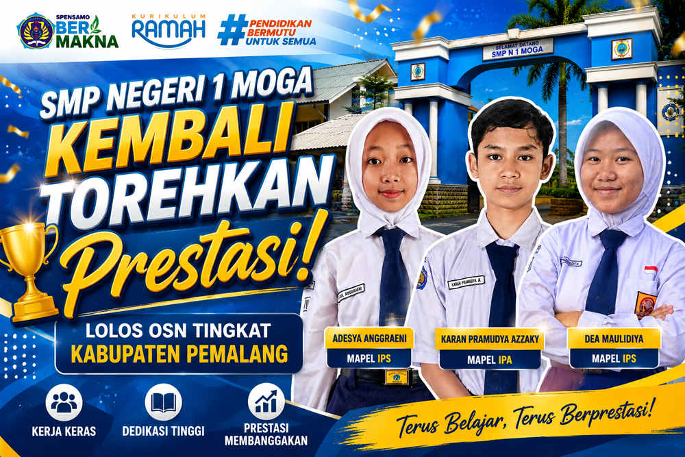 SMP Negeri 1 Moga Kembali Torehkan Prestasi di OSN Tingkat Kabupaten Pemalang