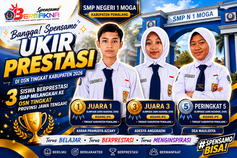 SMP Negeri 1 Moga Kembali Ukir Prestasi di OSN Kabupaten Pemalang 2026